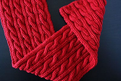 CABLE KNIT PATTERN REVERSIBLE SCARF » Patterns Gallery